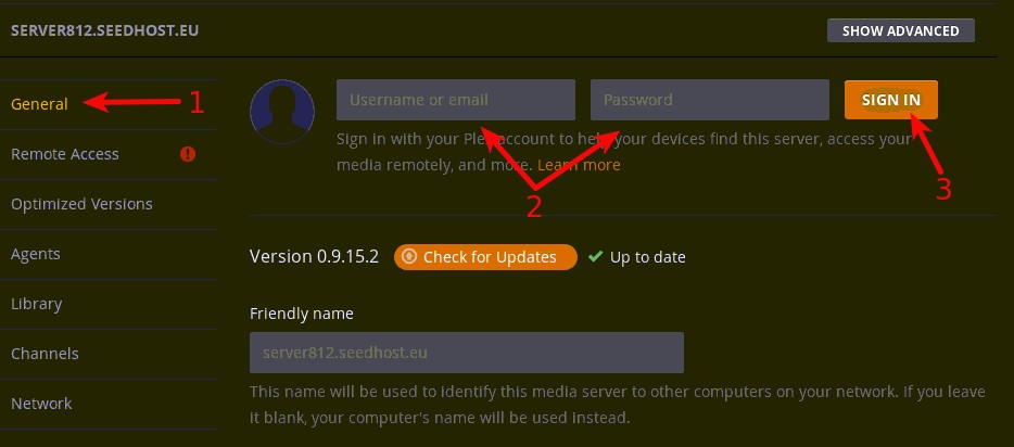 plex configuration2 Plex configuration on dedicated app hosting 2