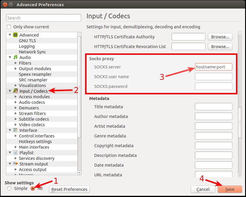 VLC proxy configuration2